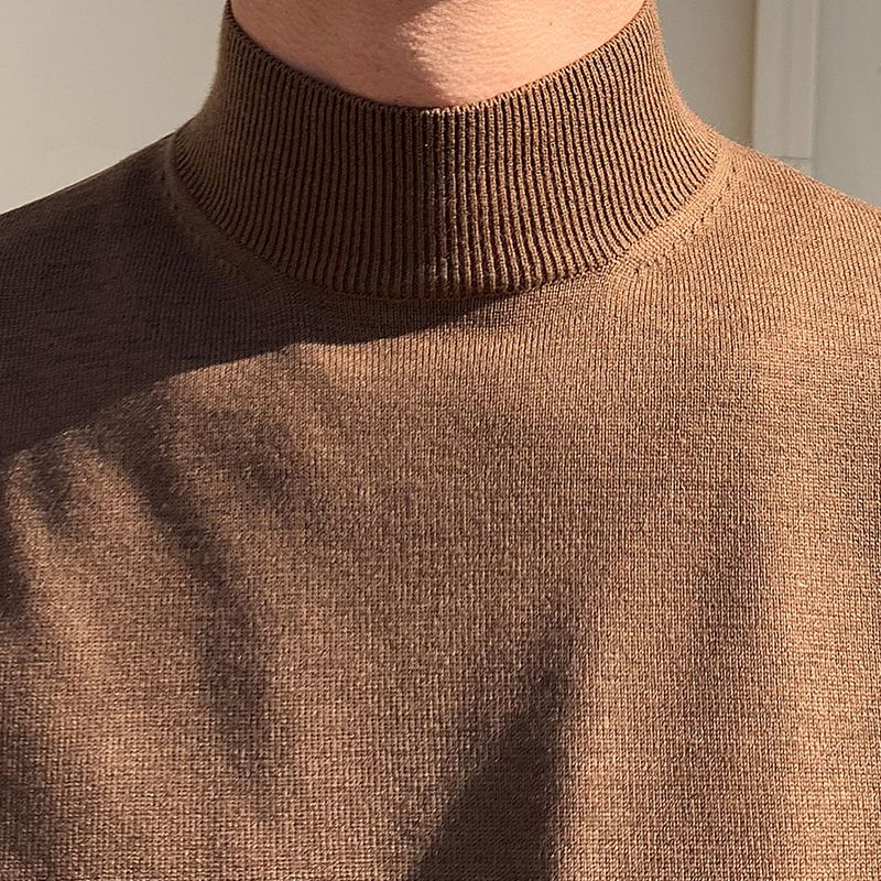 Men'S Fashion Korea - Half-turtleneck Sweater for Men, Long-sleeved Korean