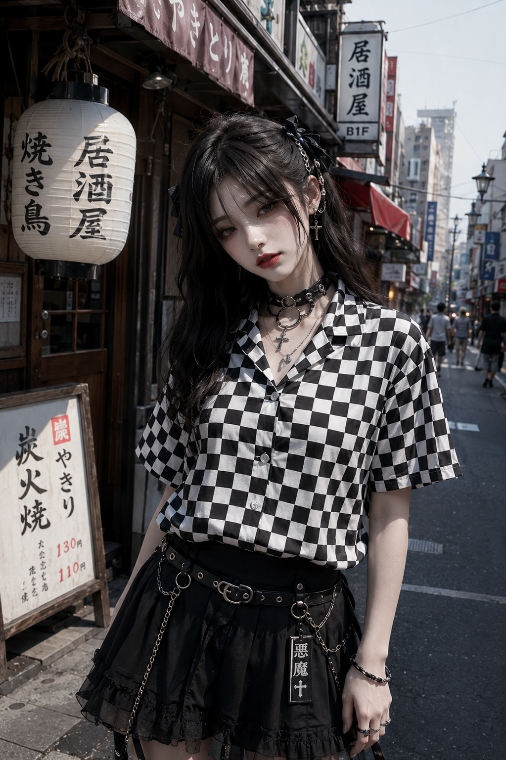 Men'S Fashion Korea - Y2K Harajuku Checkerboard Shirt Women Gothic