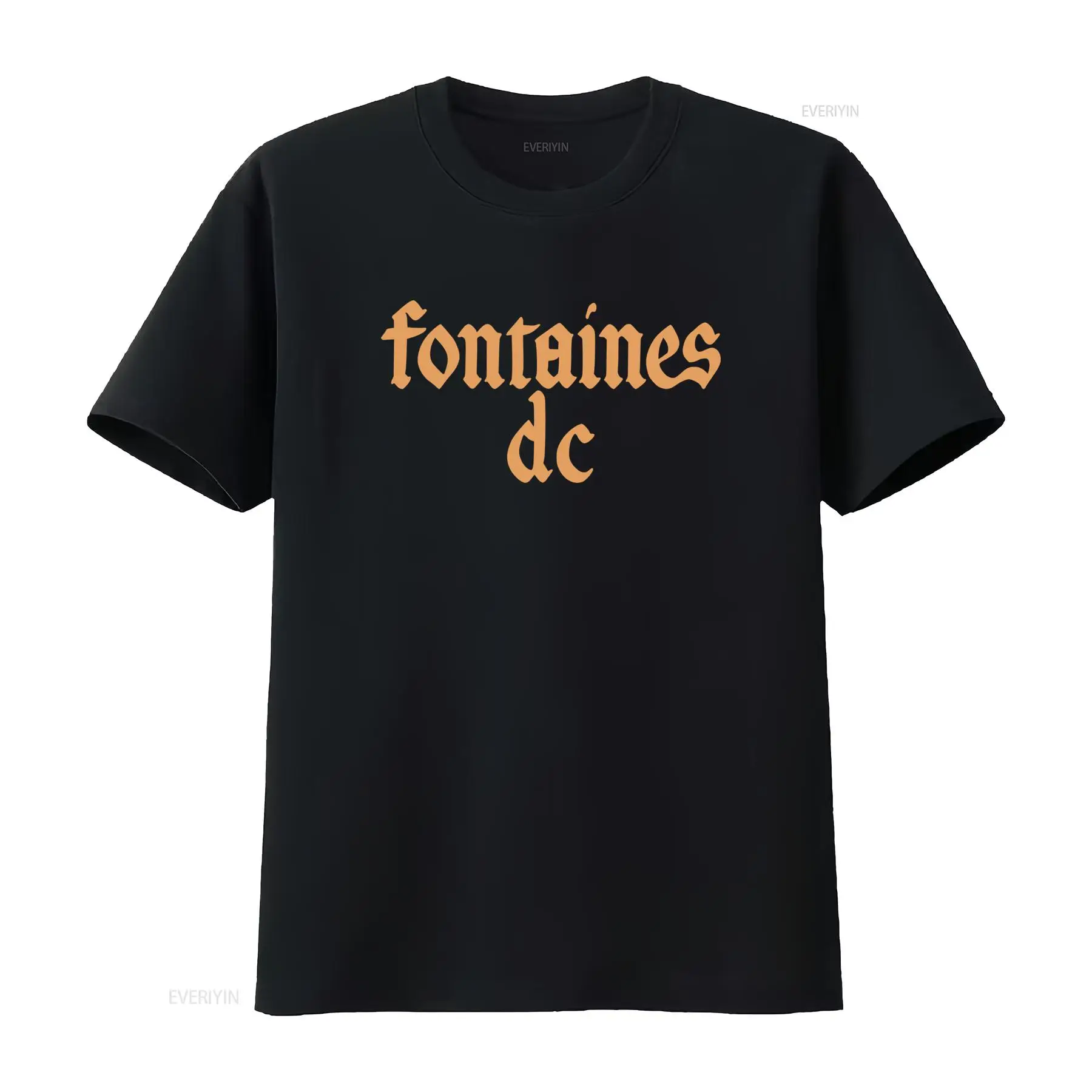 Mens Fashion Black Shirt - Fontaines D C 'Gothic Logo' Black