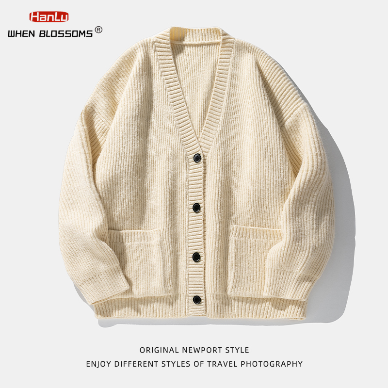 Men Fashion Korean Style - Korean Fashion Streetwear Single Breasted Cardigan