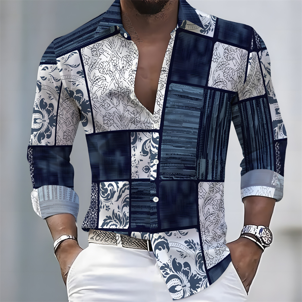 Mens Fashion Trend - Men's Light Luxury Style Color Block