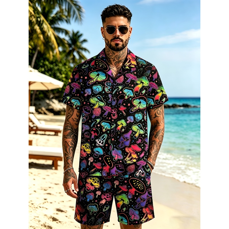 Mens Fashion Suits - Men's Fashion 3D Mushroom print suit