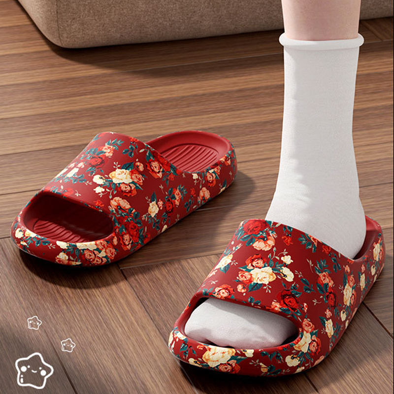 Men'S Fashion Plus - House Cloud Slippers Men Floral Slide