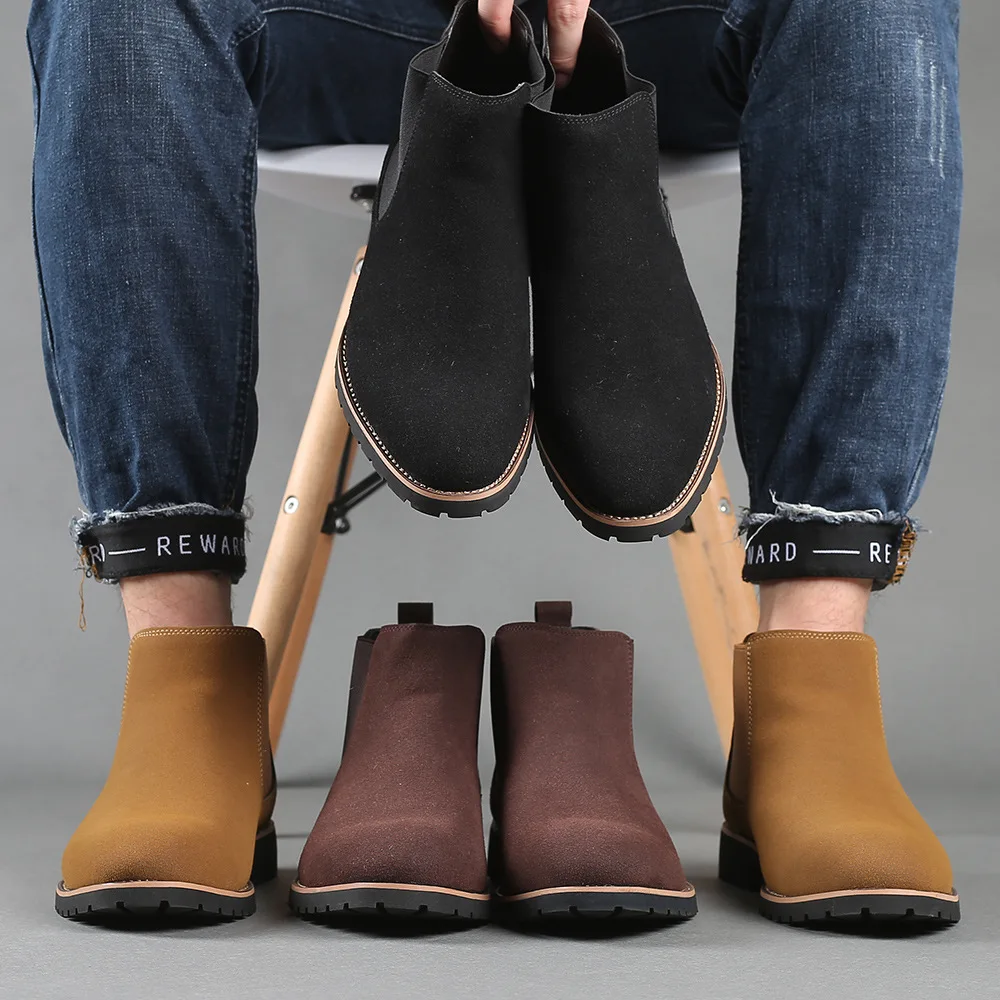 Fashion Men'S Boots - Men Ankle Boots British Style Suede