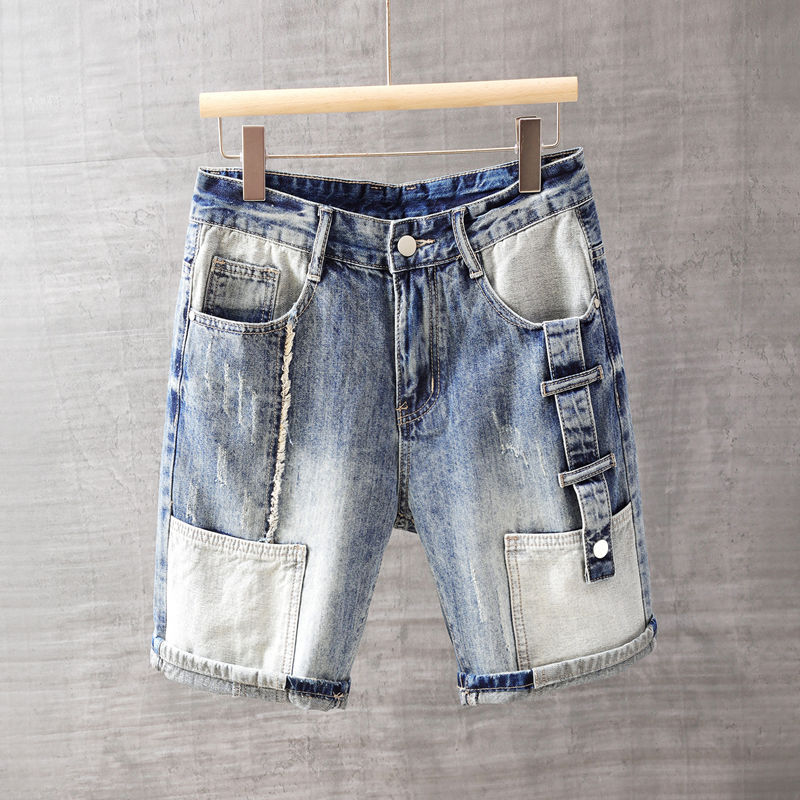 Men'S Fashion Korea - Men's Short Jeans Pants with Pockets