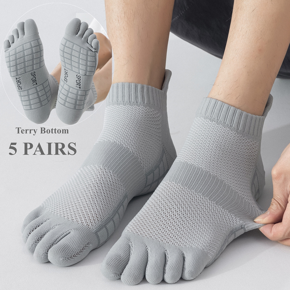 Socks Ankle Men - 5 Pairs Sports Toe Socks Men
