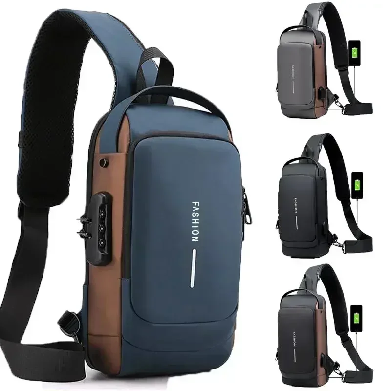 Crossbody Bag Men - Waterproof Anti-Theft Backpack for Men, USB