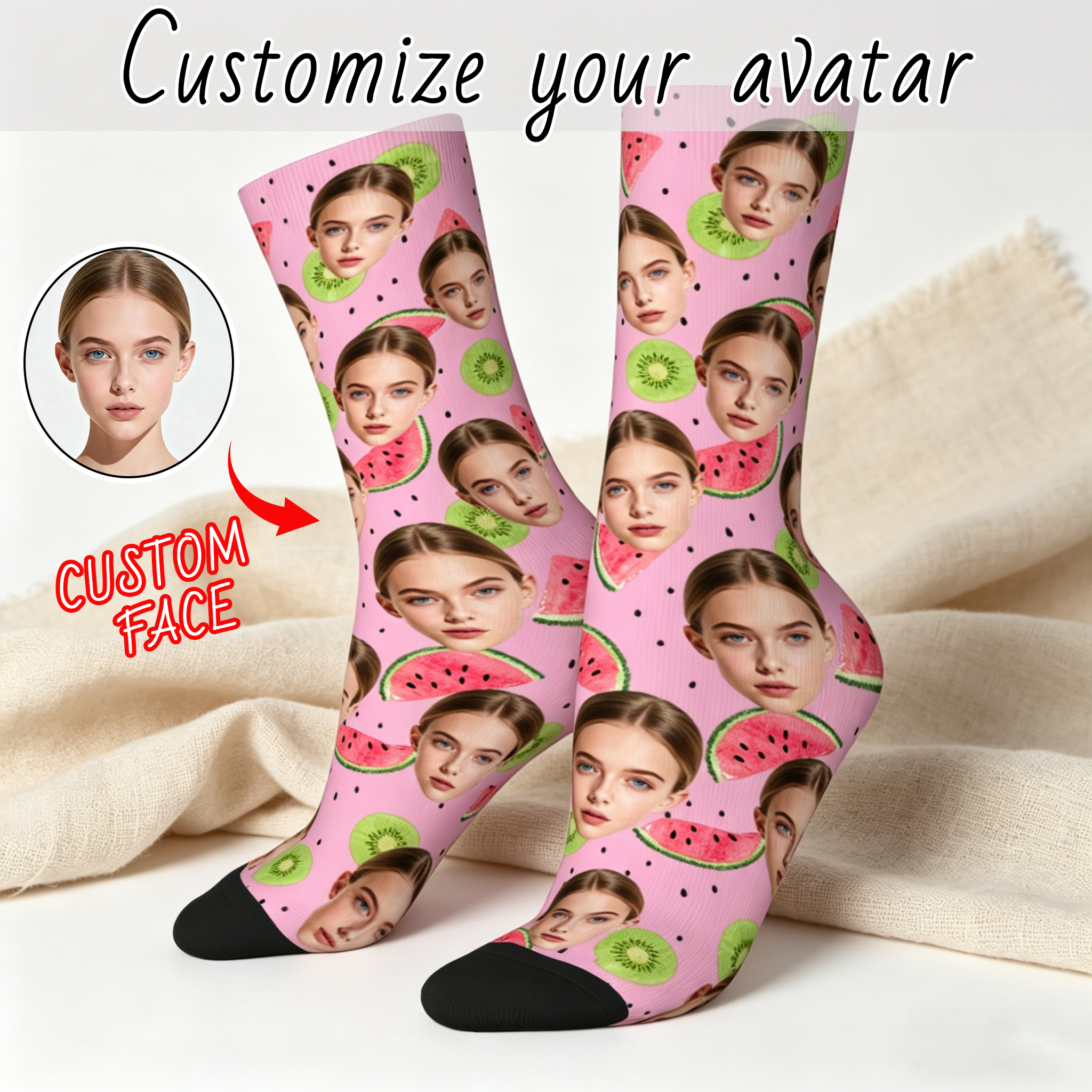Socks Ankle Men - Customized avatar short socks for men