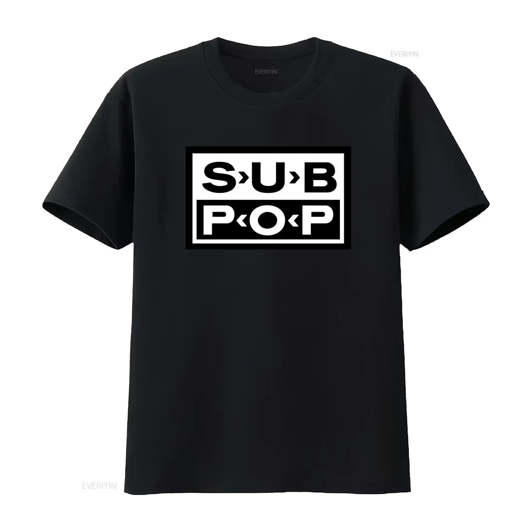 Sub Pop Logo T Shirt Black wit - Mens Fashion Black Shirt review and price