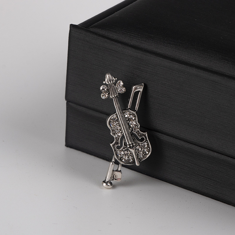 Crystal Violin Brooch Jewelry  - Men'S Fashion Korea review and price