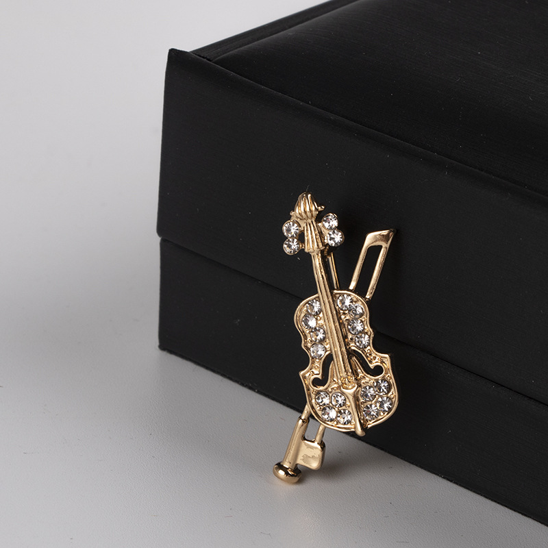 Crystal Violin Brooch Jewelry  - Men'S Fashion Korea review and price
