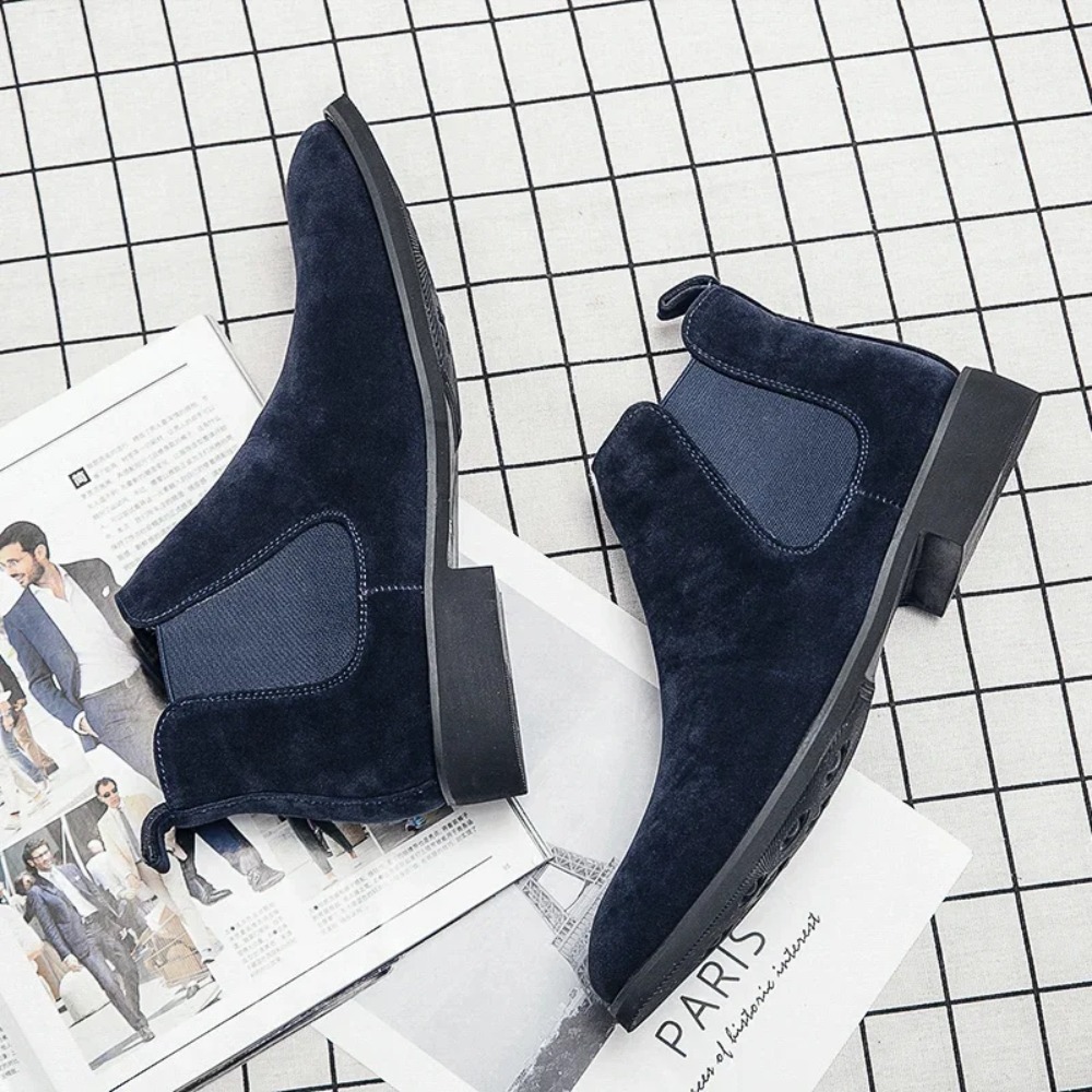 Chelsea Boots Men Blue Faux Su - Fashion Men'S Boots review and price