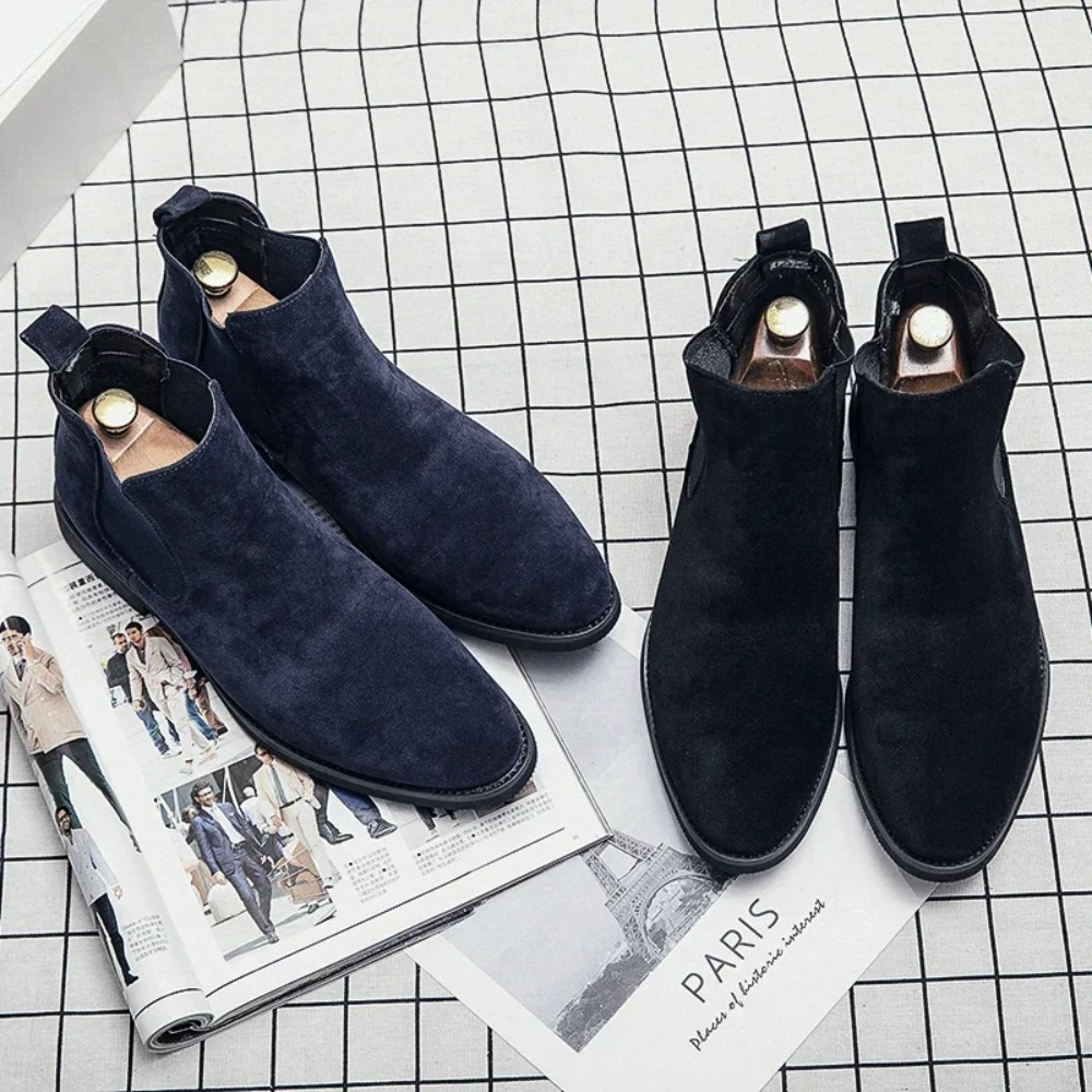Chelsea Boots Men Blue Faux Su - Fashion Men'S Boots review and price