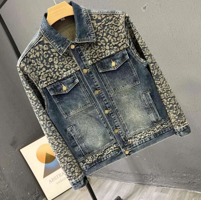 New Men's Trendy Cool Denim Ja - Men Fashion Korean Style review and price