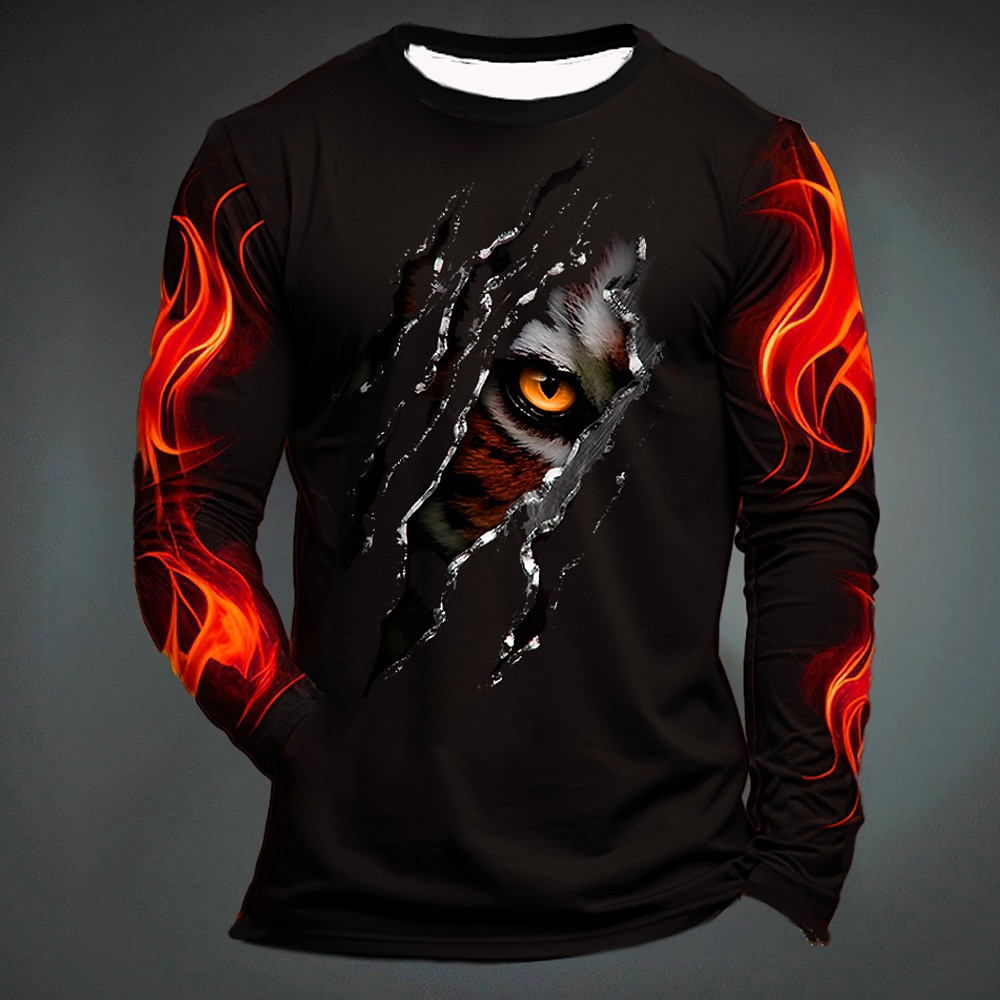 Funny Tiger Print T Shirt For  - Mens Fashion Trend review and price