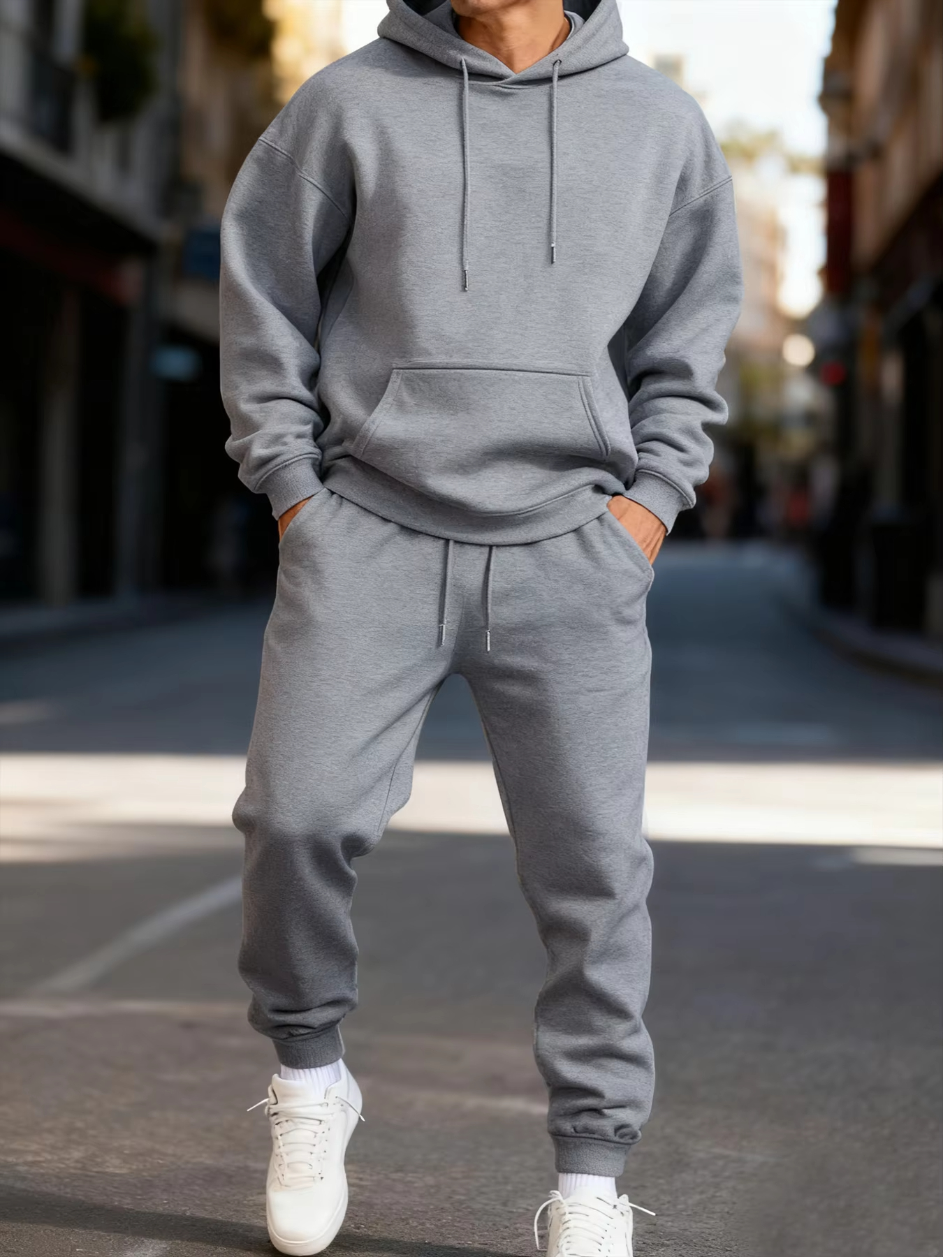 Man's Hoodie Set Winter Solid  - Mens Fashion Suits review and price