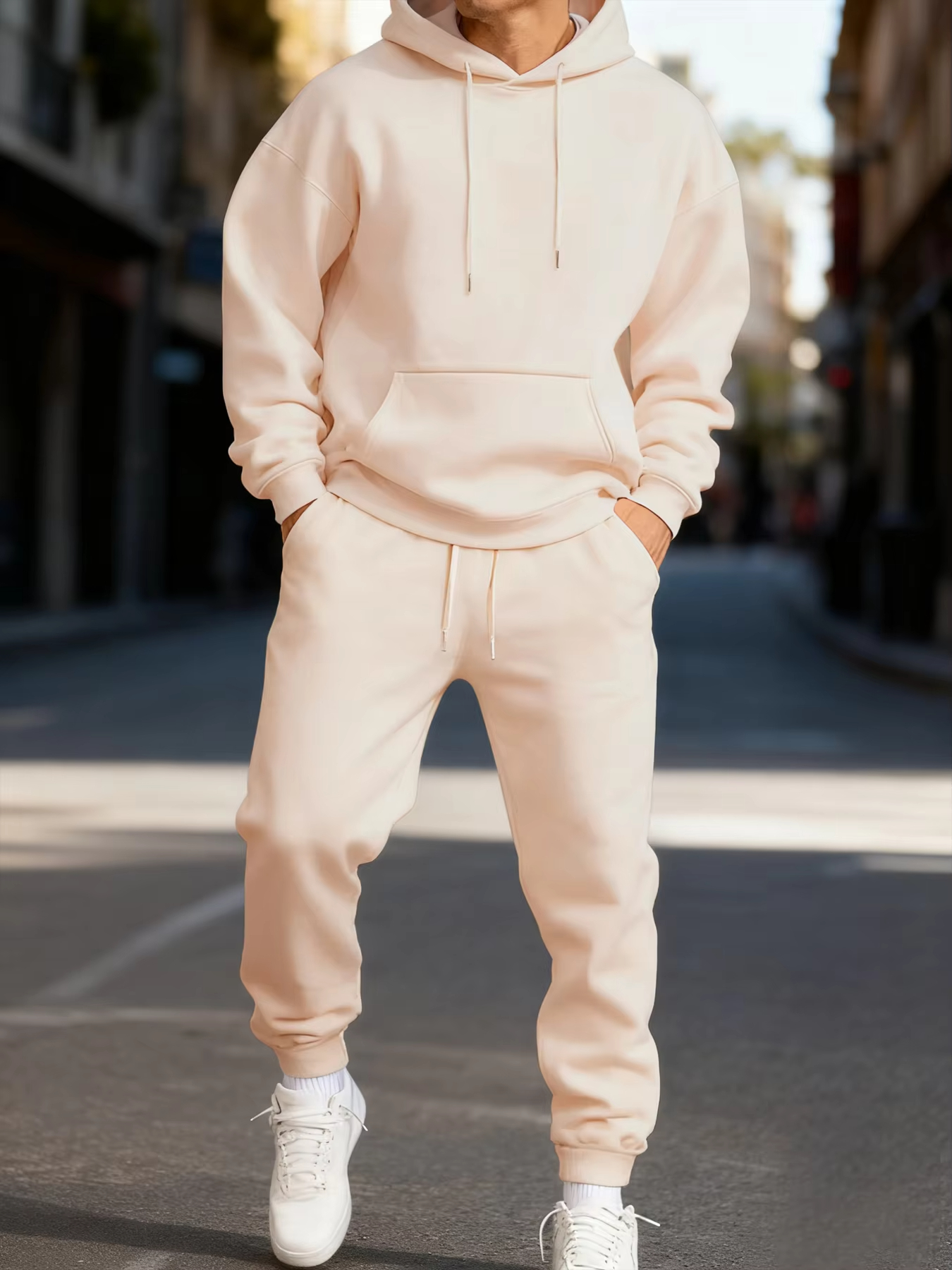 Man's Hoodie Set Winter Solid  - Mens Fashion Suits review and price