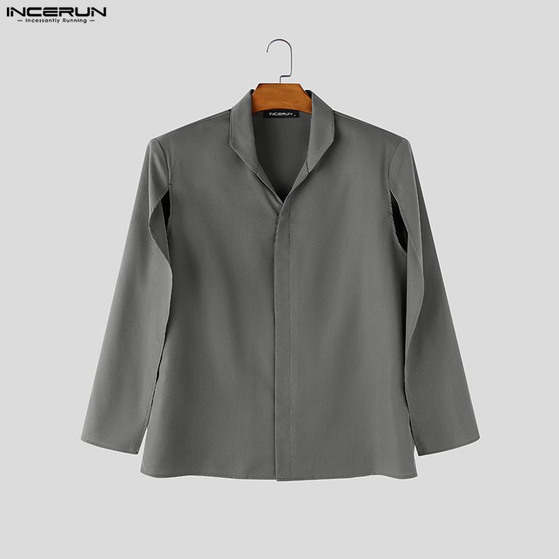 INCERUN Men's Shirt Solid Colo - Mens Fashion Poncho review and price