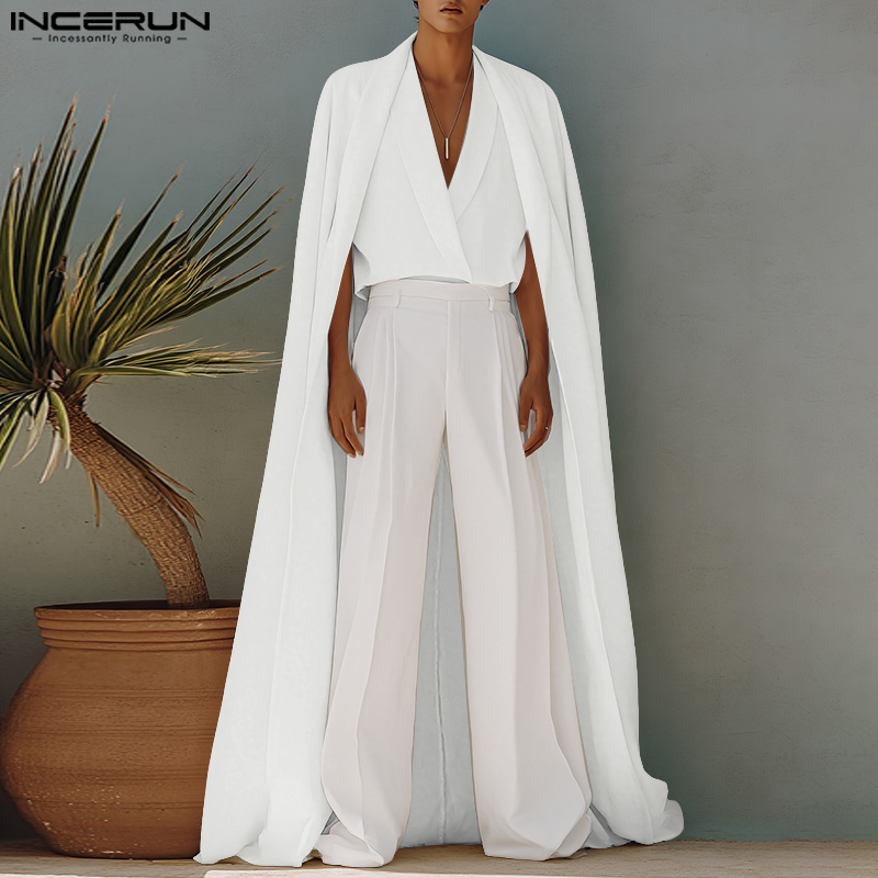 INCERUN Men Long Style Shirt S - Mens Fashion Poncho review and price