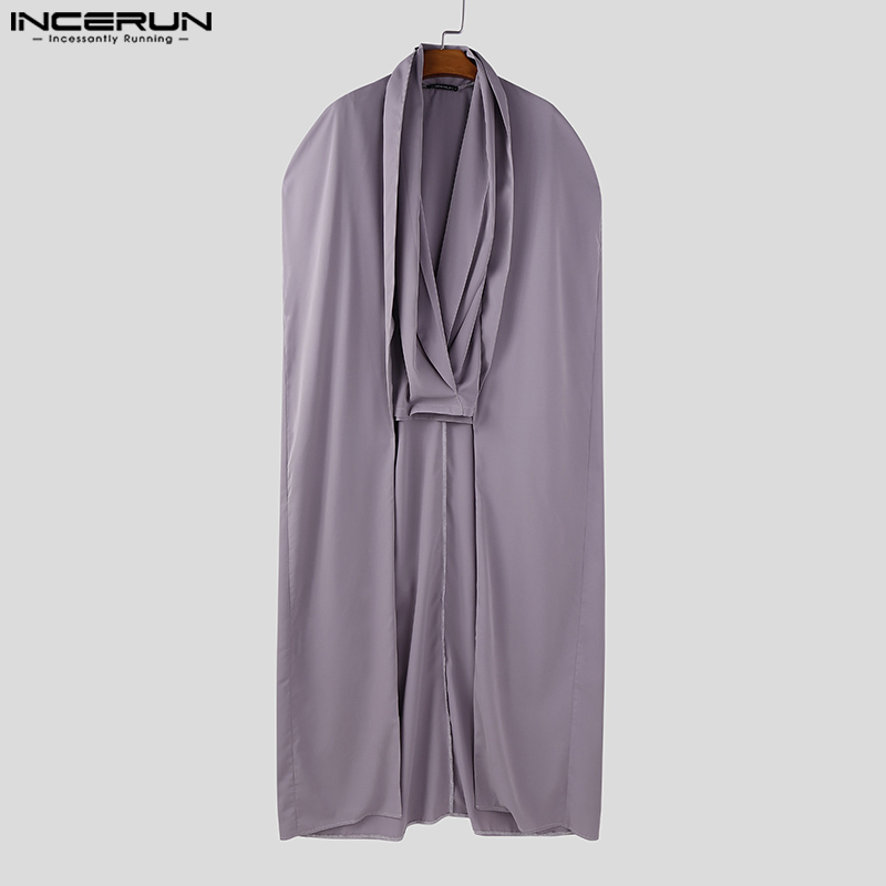 INCERUN Men Long Style Shirt S - Mens Fashion Poncho review and price