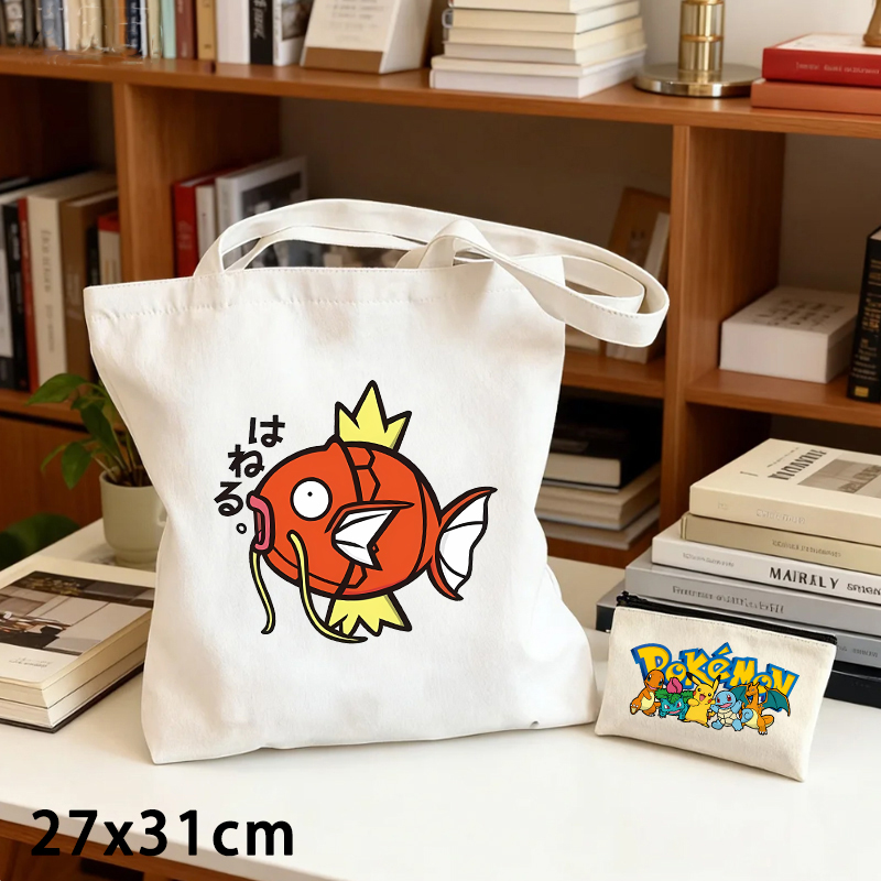 2PCS Pokemoned Canvas Bag and  - Crossbody Bag Men review and price
