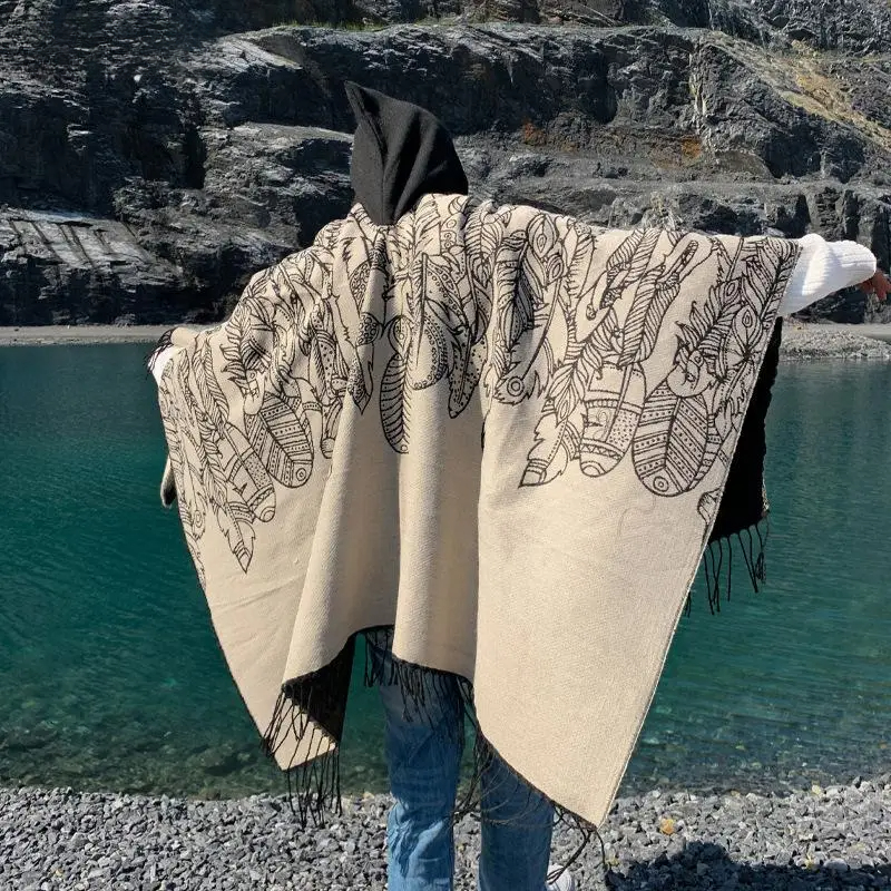 Vintage Tassel Cape Coat Fring - Mens Fashion Poncho review and price