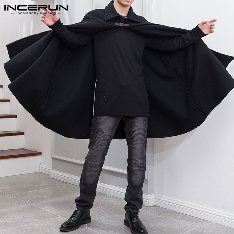 Fashion Men's Cloak Coats Lape - Mens Fashion Poncho review and price