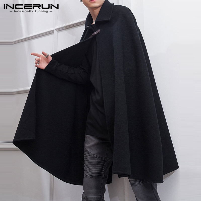 Fashion Men's Cloak Coats Lape - Mens Fashion Poncho review and price