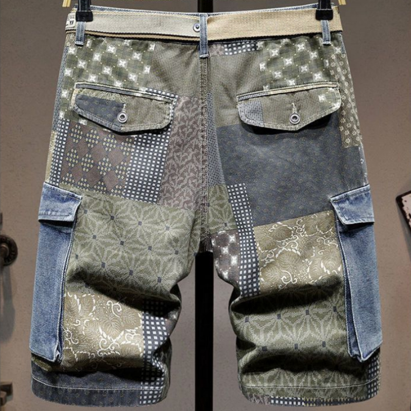 Graphic Man Denim Shorts Multi - Men'S Fashion Korea review and price