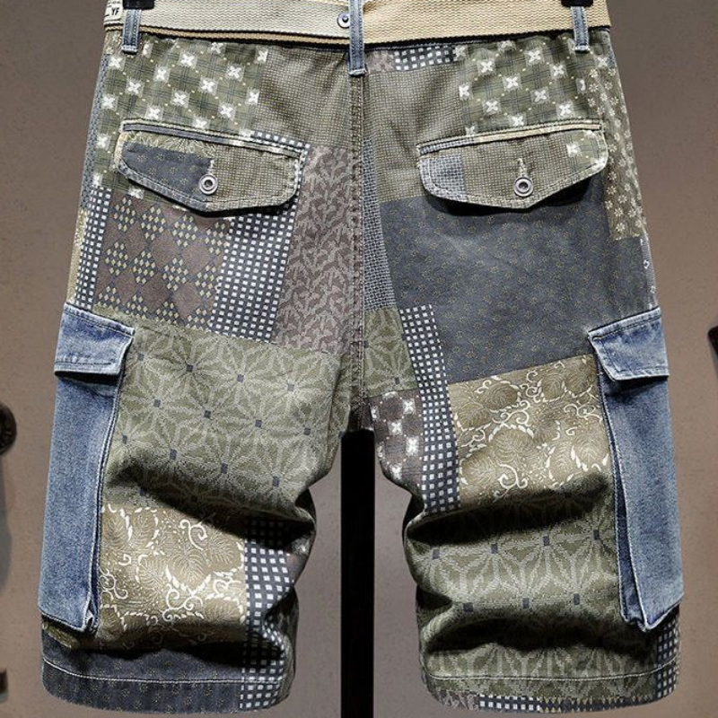 Graphic Man Denim Shorts Multi - Men'S Fashion Korea review and price