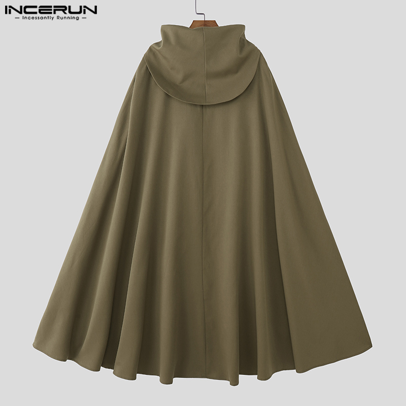 INCERUN Men Cloak Cape Solid C - Mens Fashion Poncho review and price