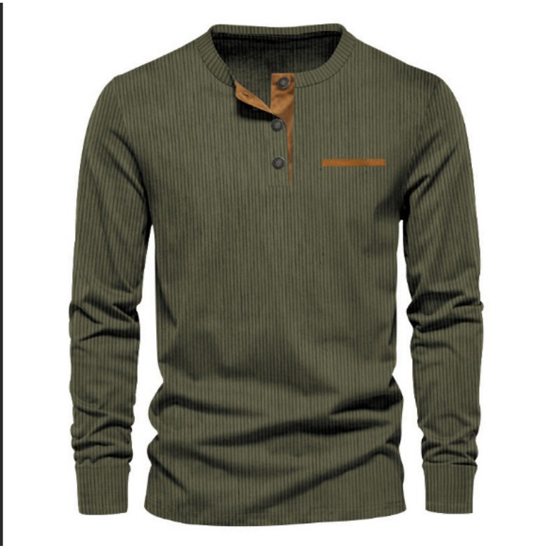 Men's Corduroy Henley Neck Lon - Mens Fashion Trend review and price